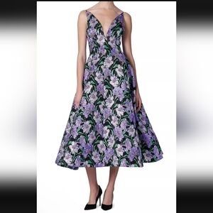 Carolina Herrera Floral Brocade Dress